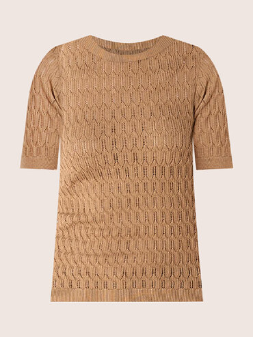 Brown short sleeve sweater
