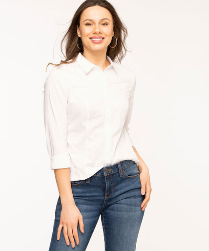 White Collared Structured Blouse Image 1