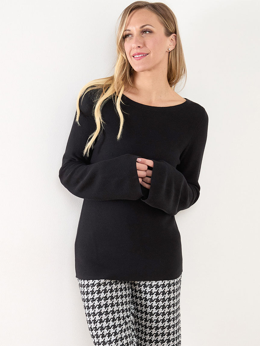 Bell sleeve pullover sweater Cleo Black S