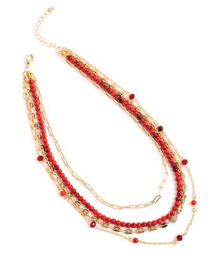 Ruby Beaded Layer Necklace Image 1