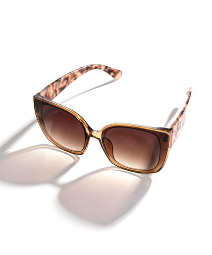 Oversized Brown Sunglasses Image 1