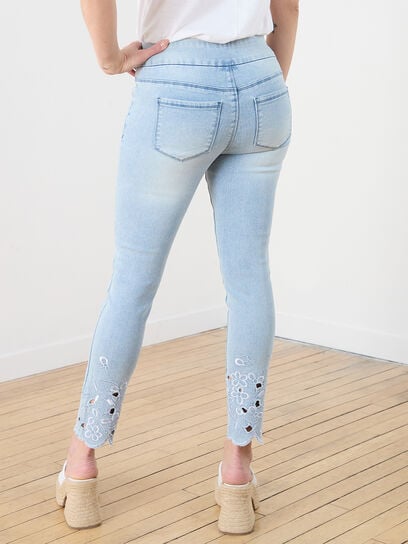 Slim Embroidered Ankle Jeans by GG Jeans