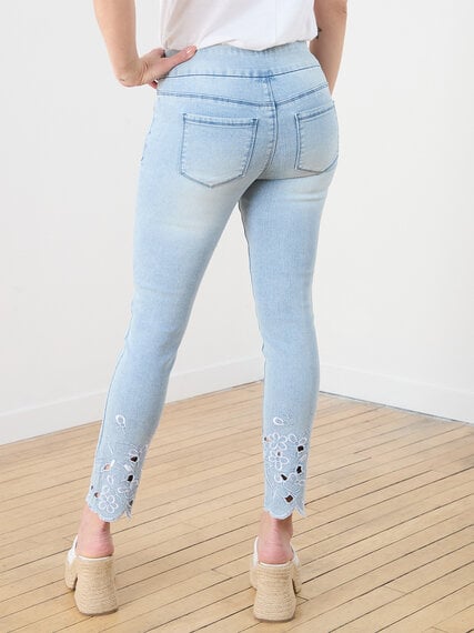 Slim Embroidered Ankle Jeans  Image 5