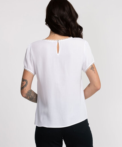 Embroidered Scoop Neck Blouse Image 3