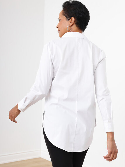 Petite Tunic-Length Collared Shirt Image 4