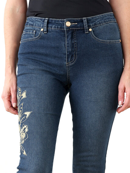 Embroidered Slim Ankle Jeans  Image 5