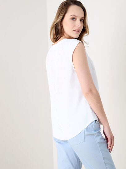 Petite Cap Sleeve Relaxed Fit Top