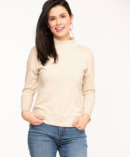 French Terry Mock Neck Top Image 1