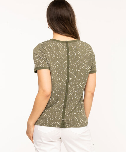 Short Sleeve Back Button Top Image 2