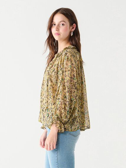 Printed Ruffle Blouse by Black Tape Image 2