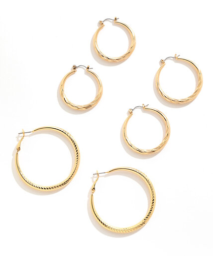 Gold Hoop Earring 3-Pack Image 3