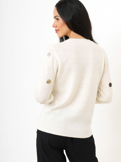 Petite Sequin Dot Pullover Sweater Image 4