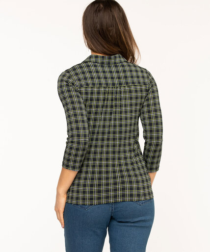 Collared 3/4 Sleeve Popover Top Image 2