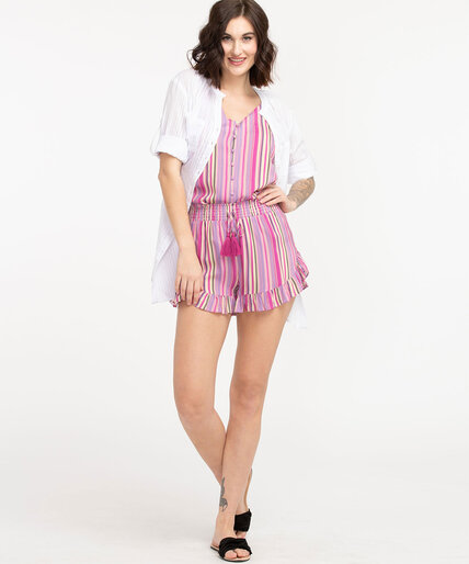 Striped Pull-On Ruffle Short Image 2