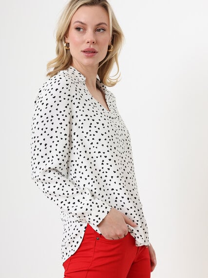 Petite Long Sleeve Collared Blouse in Crepe Fabric Image 6