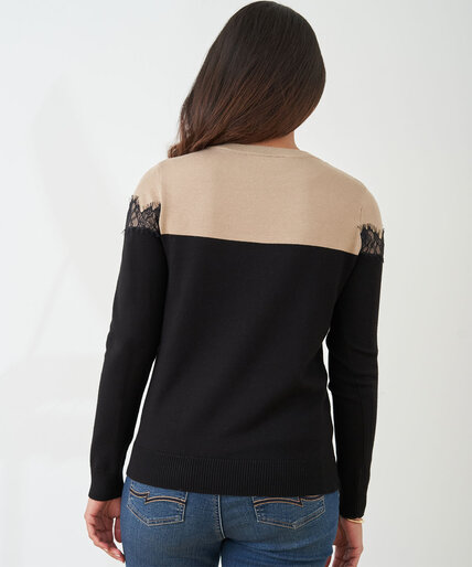 Lace Trim Colourblock Sweater Image 4
