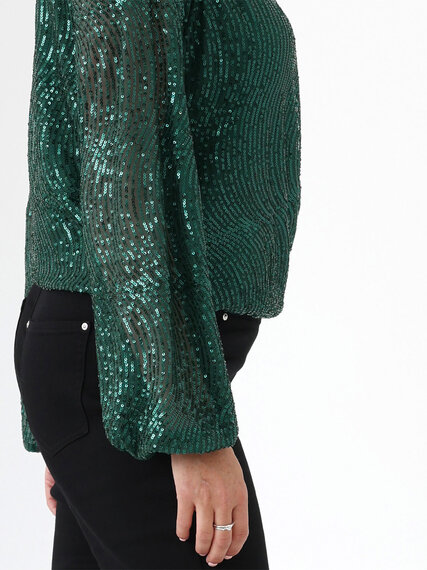 Sequin Wrap Front Top by Haver Image 5
