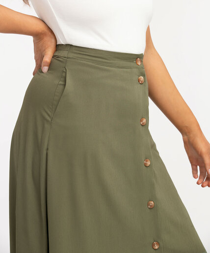 Button Front Midi Skirt Image 4