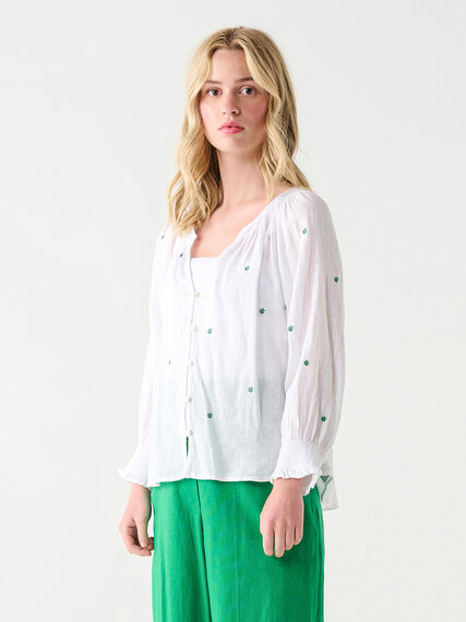 Long Sleeve Embroidered Blouse Image 2