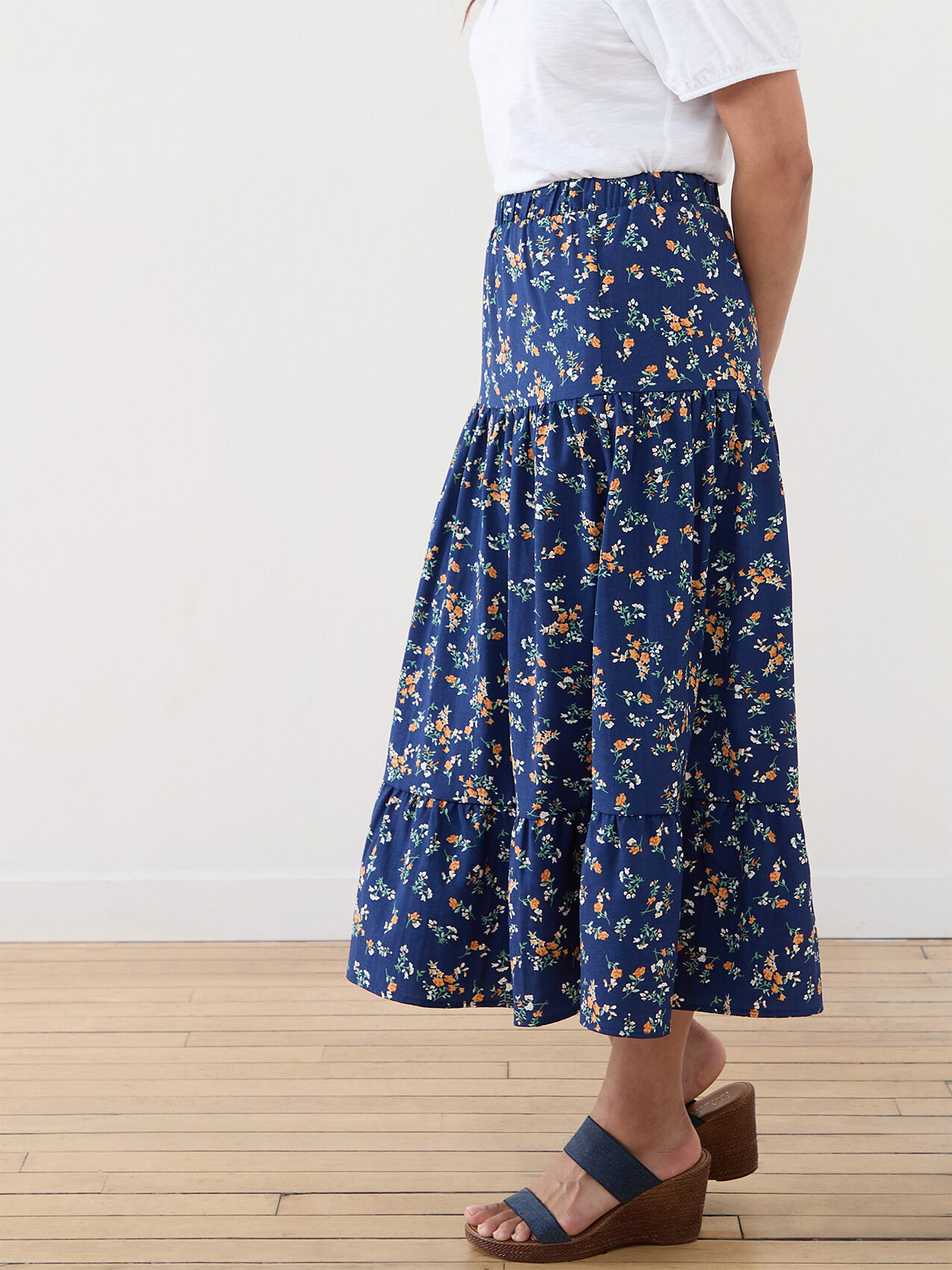 Petite gauze peasant skirt Cleo Ditsy Floral Print L