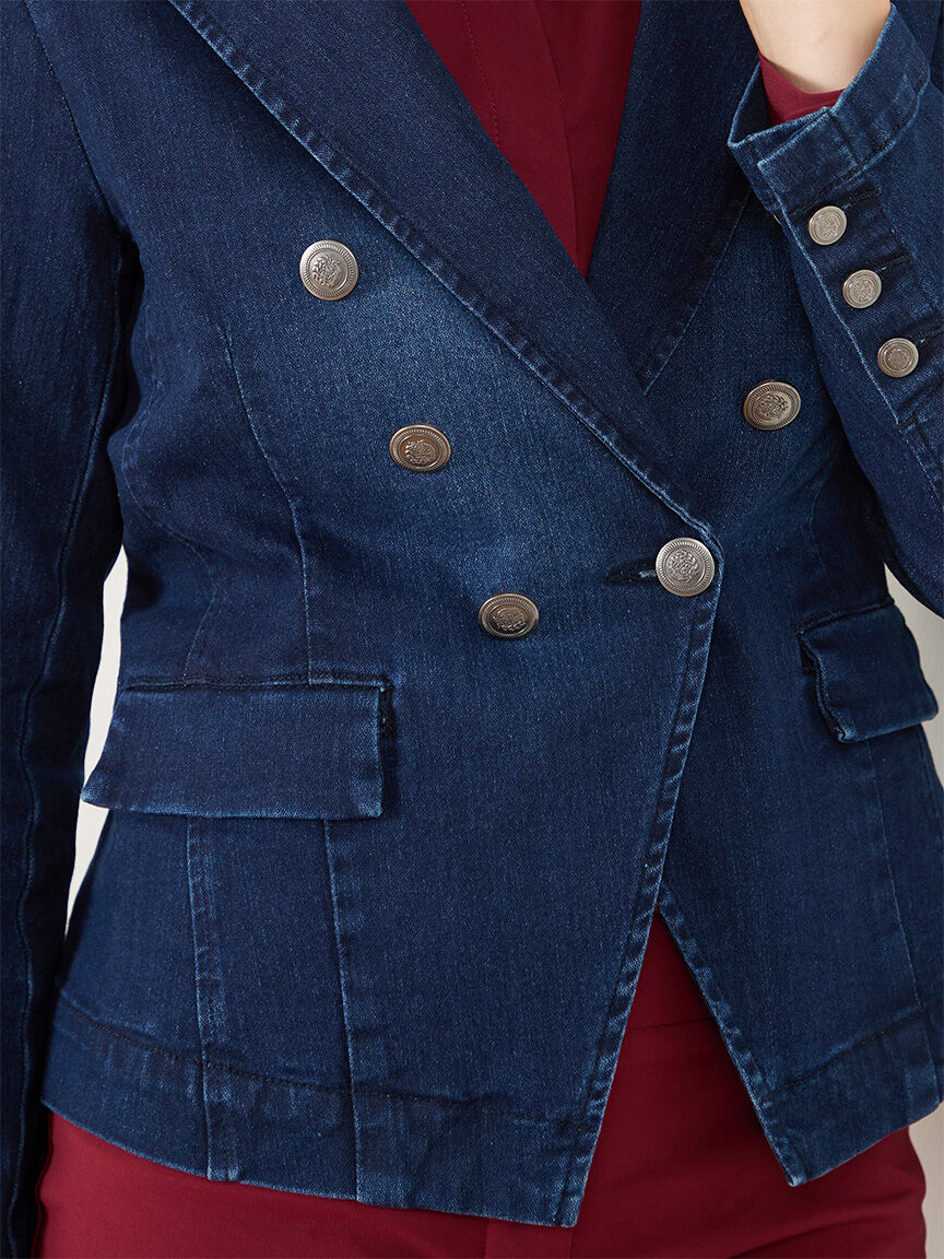 Blue military blazer shop