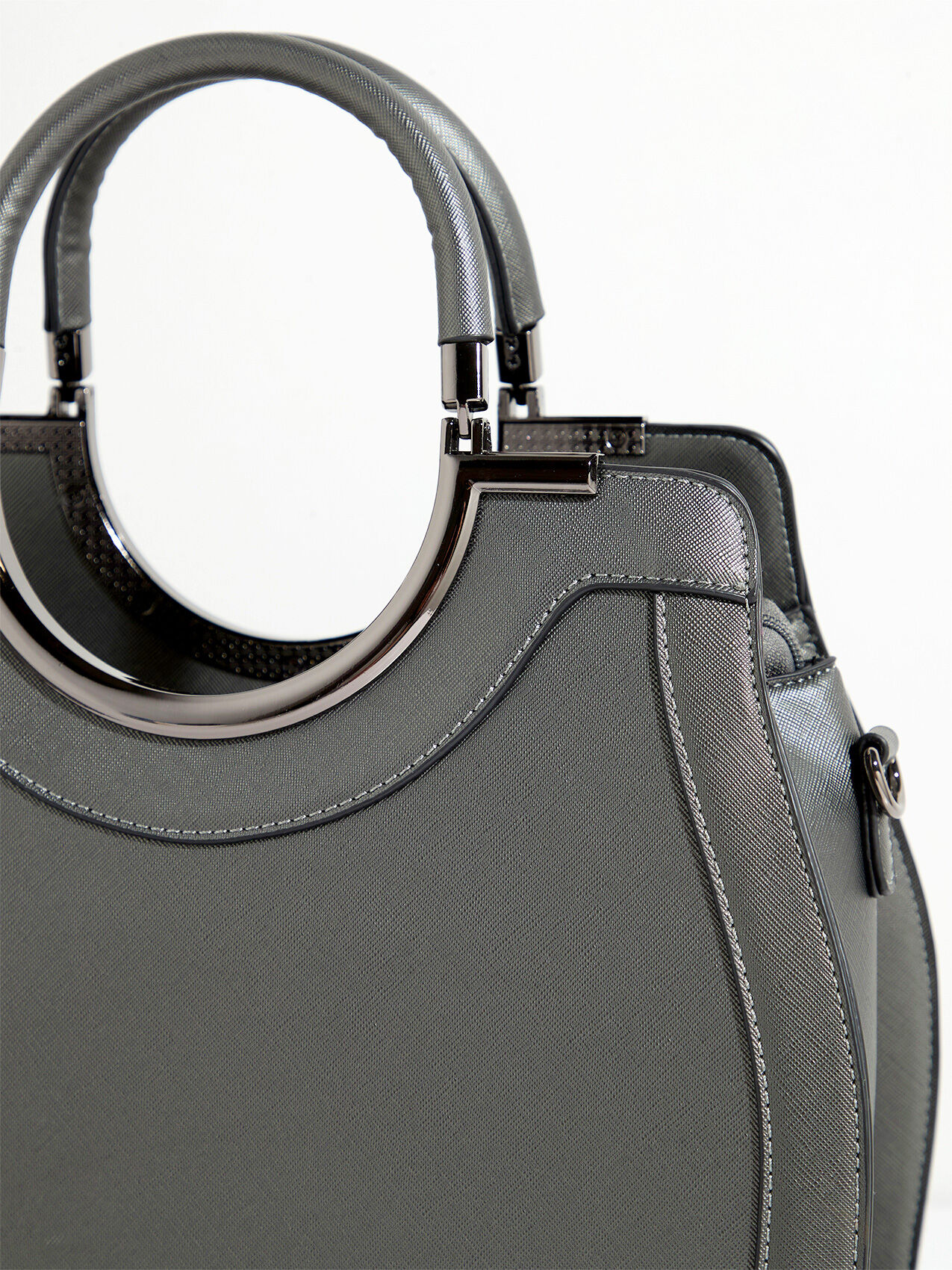 Round handle lady bag Cleo Silver NS