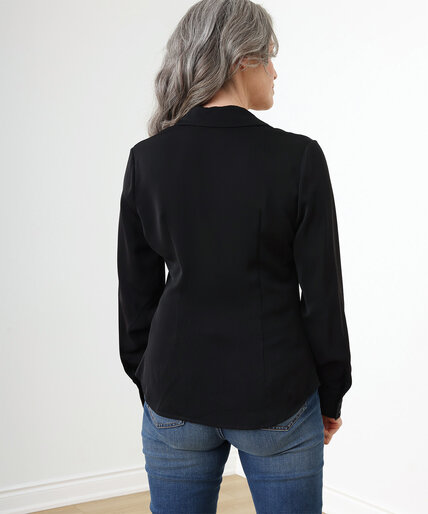 Collared Long Sleeved Gathered Front Shirt Image 4