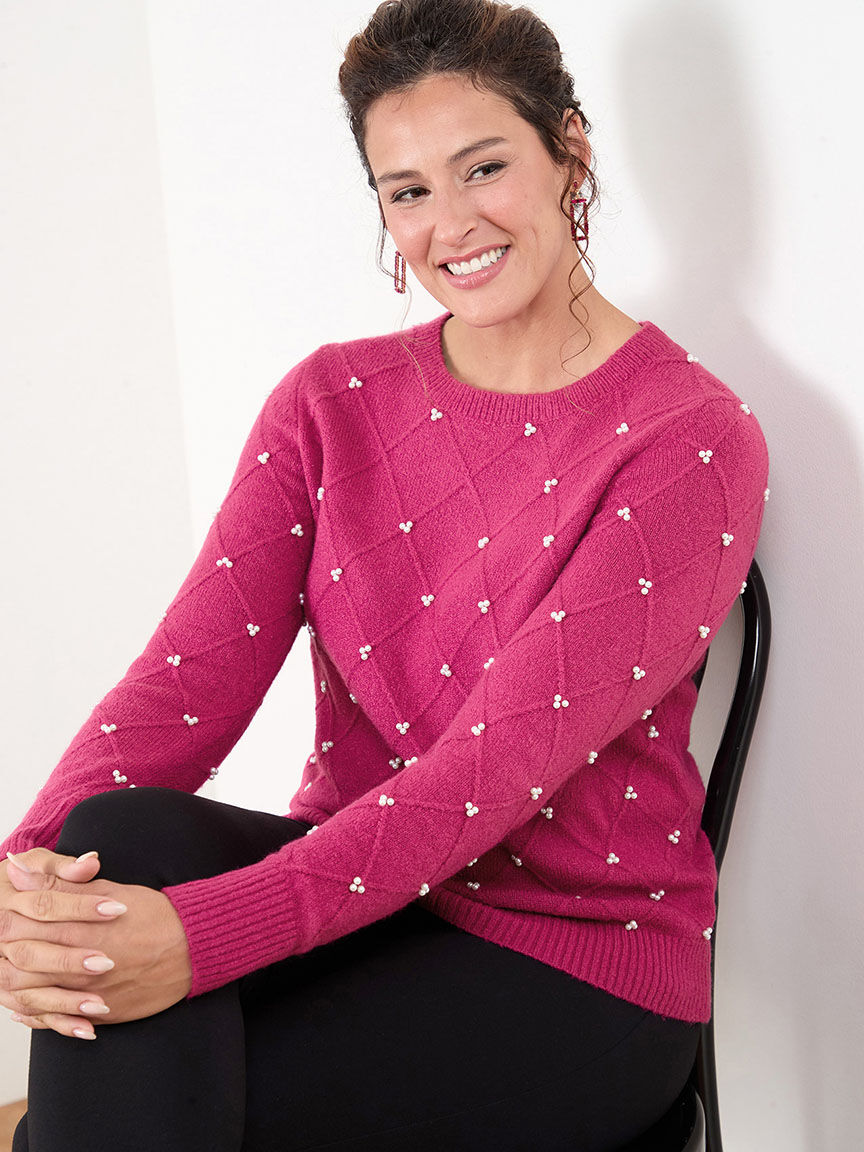 Sweater with pearl detail online