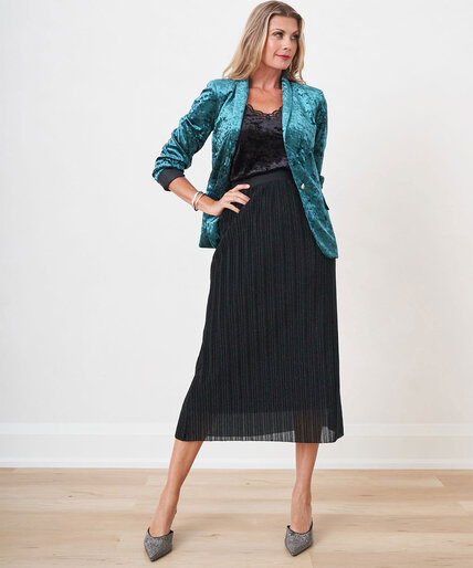 Pleated Black Shimmer Skirt Image 1