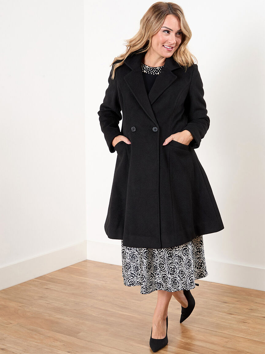 Petite fit and flare coat on sale