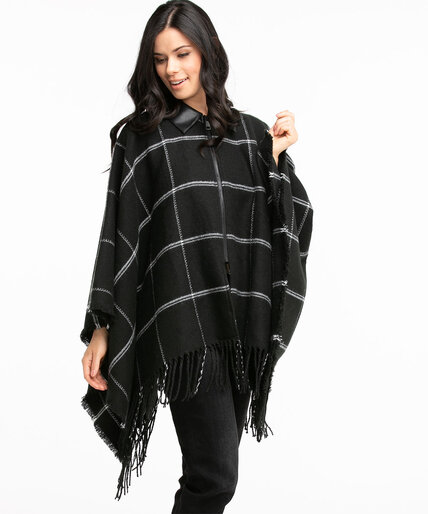 Collared Zip Front Poncho Image 1
