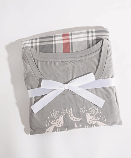 Round Neck Wide Leg Pajama Set Image 5