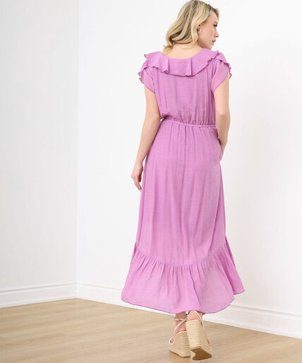 Petite Gauze Tulip-Sleeve Hi-Low Maxi Dress Image 3
