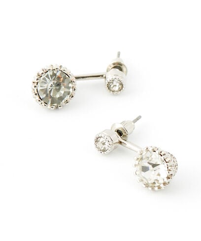 Silver Crystal Drop Earrings