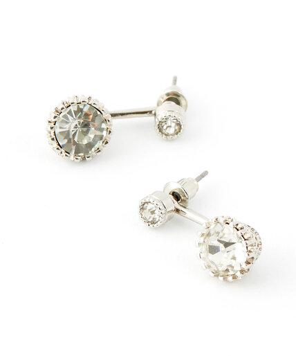 Silver Crystal Drop Earrings Image 2
