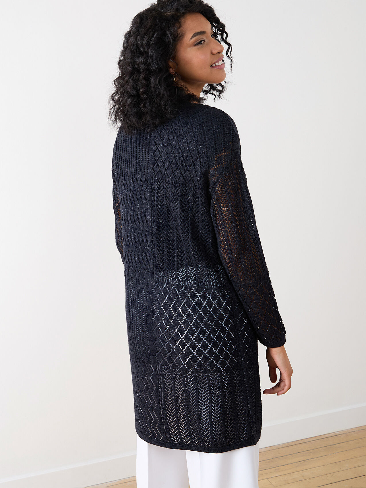 Black pointelle cardigan online
