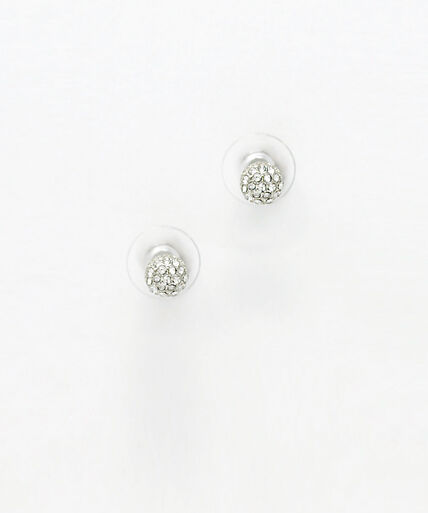 Small Silver Earrings with Pearls & Rhinestones Image 4