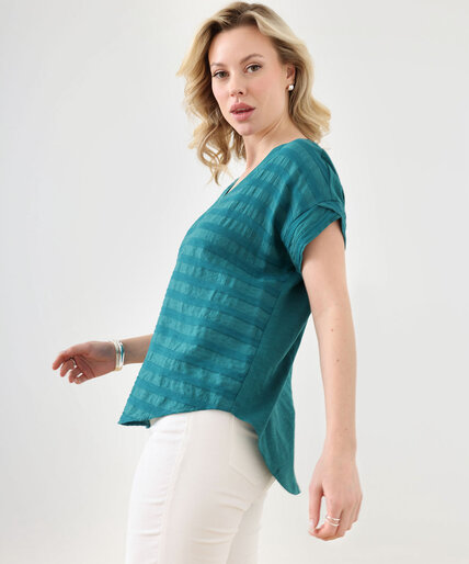 Low Impact Knit Short Sleeve V-Neck Top Image 6