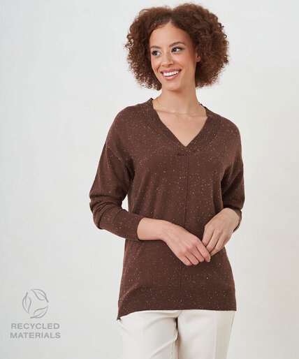 V-Neck Tunic Sweater Image 1