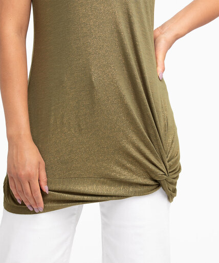 Shimmery Knotted Tunic Top Image 4