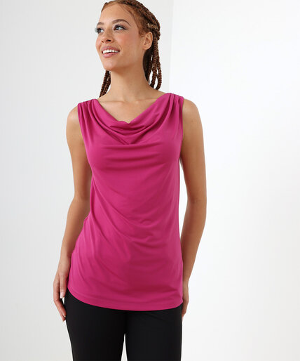 Sleeveless Cowl Neck Knit Top Image 1
