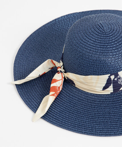 Wide-Brim Straw Hat with Sash Image 4