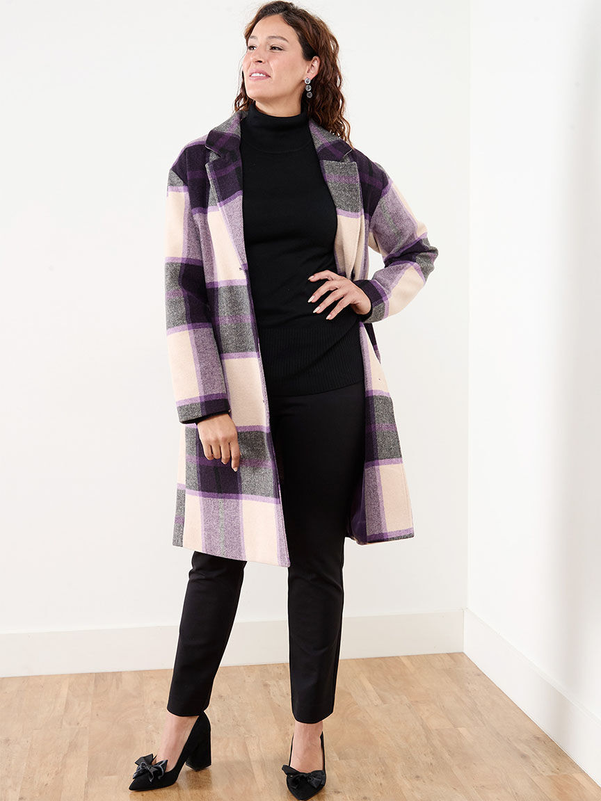 Woven Pattern Wool Blend Top Coat Cleo 4000010594