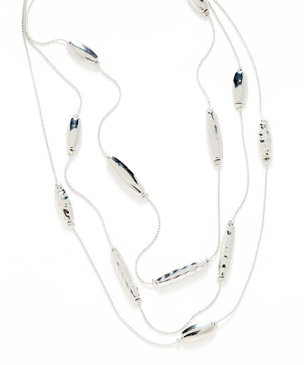 Silver Bead Multi Strand Necklace Image 1