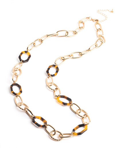 Gold & Tortoise Chain Link Necklace Image 2