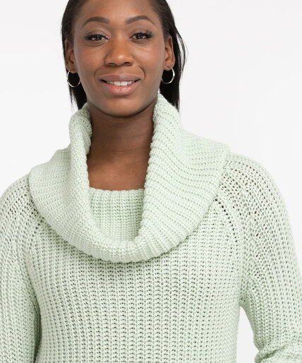 Shaker Stitch Cowl Neck Sweater Image 3