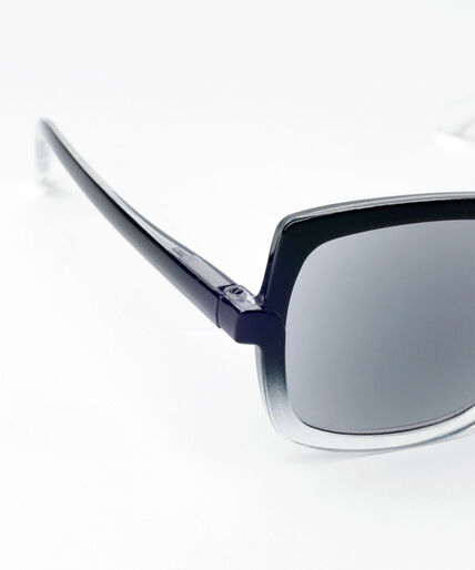 Black and Clear Square-Framed Reader Sunglasses Image 4