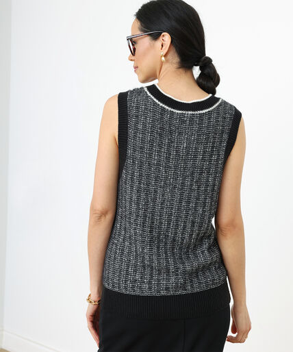 Button Down Tweed Sweater Vest Image 4