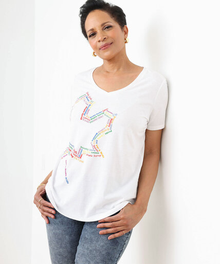 Relaxed V-Neck Graphic T-Shirt Image 5
