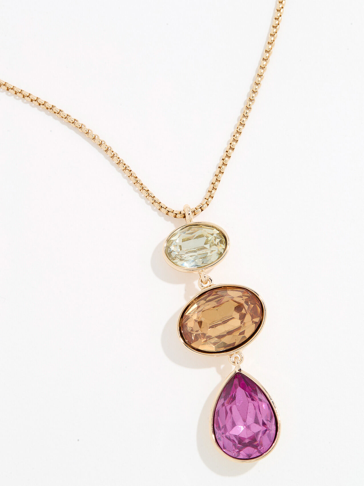 Gold gem necklace deals